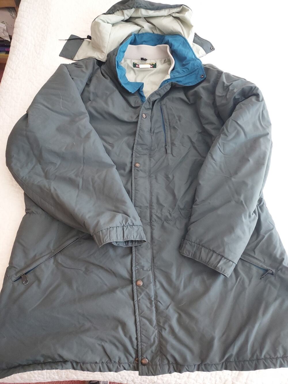 LL bean Mens XL Tall Premium Parka with Hood USA made Thinsulate EUC zip snap